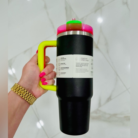 NEW NEON STANLEY PINK GREEN YELLOW AND BLACK! 30oz coolest one yet!!! - Picture 3 of 4